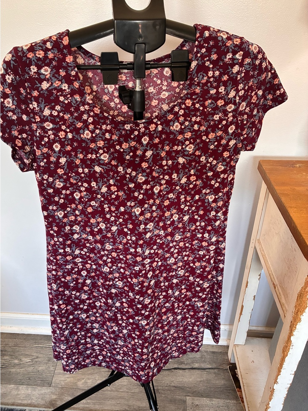 Wallflower Burgundy Floral Midi Dress